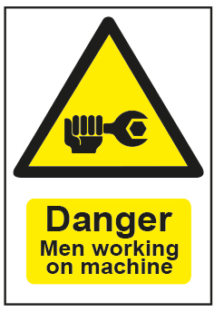 Danger Men Working On Machine