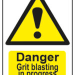 Danger Grit Blasting In Progress