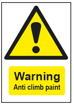 Warning Anti Climb Paint